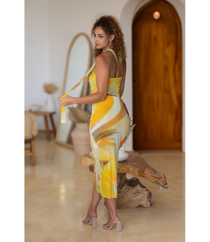 Combinaison-jupe Vintage Travilla - Taille 12, Jaune, Soie Et Laine, Très Bon état
