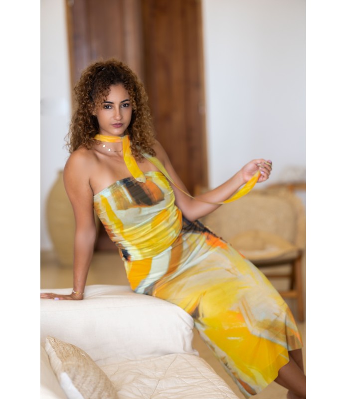 Combinaison-jupe Vintage Travilla - Taille 12, Jaune, Soie Et Laine, Très Bon état